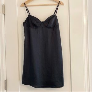 Black Satin Slip Dress